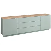 Lomadox TV-Sideboard Fernsehschrank grün mit Artisan Eiche, Breite 240