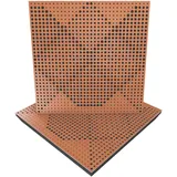 Schallabsorption, diffuse Akustikplatte, 50 x 50 x 5 cm, Absorption – Diffusion – Reflexion – Schalldämmung – Isolierung | Holz perforiert laminiert: (2 x Wilds, Kirsche)