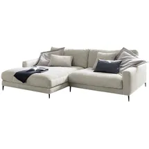 KAWOLA Ecksofa Cara Cord Recamiere links cremeweiß