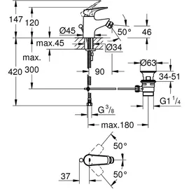 Grohe BauFlow Bidetarmatur Chrom 23754000
