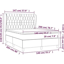 vidaXL Boxspringbett 140 x 200 cm Creme