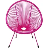 Kare Design Sessel Acapulco Mono, Pink, Indoor und Outdoor Stuhl im Retro-Design, Gartenstuhl, Relaxsessel für Balkon, Garten, Terrasse, Pinkes Stahlgestell, 85x73x78 cm (H/B/T)