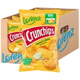 Lorenz Snack-World Lorenz Crunchips Cheese & Onion, 10er Pack (10 x 150 g)