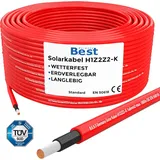 Germany BEST Solarkabel Solarleitung 10mm2 reines Kupferkabel H1Z2Z2-K 15m Rot