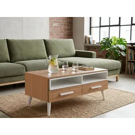 Beliani Alloa Braun Weiß Holzwerkstoff 100 x 45 x 60 cm