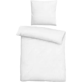 biberna Bettwäsche Musselin 0480500 Uni 1x 155x220 cm + 1x 80x80 cm, Weiss