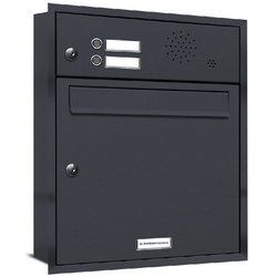 AL BRIEFKASTENSYSTEME Briefkasten »Premium«, (BxH): 38.5 x 45.6cm, Anzahl Schlitze: 1, Unterputzmontage - grau