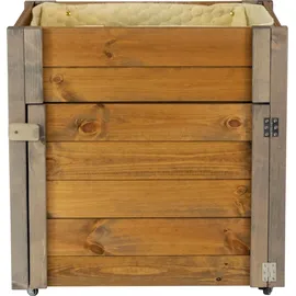 Dobar Green Label Rollbares Hochbeet 60 x 40 x 62 cm Grau-Braun
