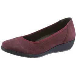 Ballerina CLASSIC, Damen, Gr. 42, rot (bordeaux), Nubukleder, feminin, Schuhe