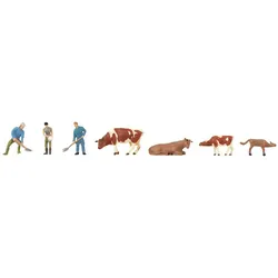 Landwirte und Kühe Modell von Faller 1:87