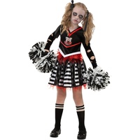 Spooktacular Creations Cheerleader Kostüm für Mädchen Horror cheerleader kostüm Kinder befestigen Pom Poms Socken, cheerleader outfit, S (5-7 Jahre)