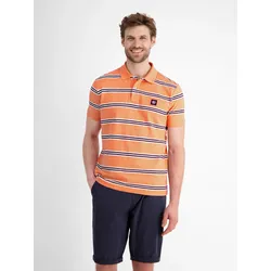 Herren Poloshirt in Rugby-Optik - Pale Papaya - M