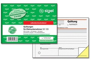 SIGEL Quittung für Kleinunternehmer (ohne MwSt.-Ausweis) Formularbuch SD120