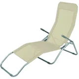 Mojawo Saunaliege Liege Sonnenliege L142xB58xH99cm Strandliege Beige Relaxliege Gartenliege Liegestuhl Kippliege