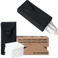LastTissue® Taschentücher Box - Umweltfreundlich Wiederverwendbare Bio Taschentücher aus Baumwolle (Schwarz)