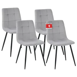 Albatros International Esszimmerstuhl Bora Samt grau 4er Set