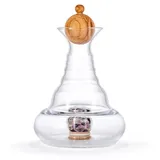 Nature's Design Karaffe Alladin mit Edelsteinfach und Kronenstöpsel Olivenholz 1,2l