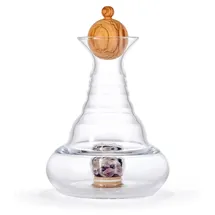 Nature's Design Karaffe Alladin mit Edelsteinfach und Kronenstöpsel Olivenholz 1,2l