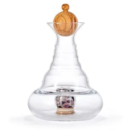 Nature's Design Karaffe Alladin mit Edelsteinfach und Kronenstöpsel Olivenholz 1,2l