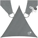 Tectake tectake® Sonnensegel dreieckig mit UV-Schutz, 50+, wasserabweisend, atmungsaktiv, und reißfest, inklusive Spannseile,