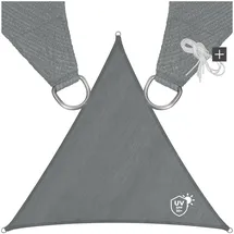 Tectake tectake® Sonnensegel dreieckig mit UV-Schutz, 50+, wasserabweisend, atmungsaktiv, und reißfest, inklusive Spannseile,