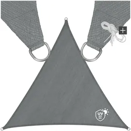 Tectake tectake® Sonnensegel dreieckig mit UV-Schutz, 50+, wasserabweisend, atmungsaktiv, und reißfest, inklusive Spannseile,