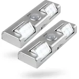 greate. greate 2x LED Lichtleiste mit Bewegungsmelder batteriebetrieben - LED Schrankbeleuchtung mit einstellbarer Lichtstrahlung - Weiß