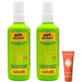 Anti Brumm Naturel Pumpspray 2x 150 ml I Schutz gegen Mücken und Zecken I auf natürlicher Basis I Mückenspray I Für zu Hause, Reisen I pflanzlich I Für Kinder ab 1 Jahr I Spar-Set plus Pharma Perle