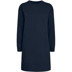 Sweatkleid OXMO "Sweatkleid OXHolly", Damen, Gr. S, N-Gr, blau (total eclipse), Obermaterial: 55% Polyester PES. 45% Baumwolle CO., Kleider Sweatkleid