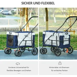PawHut Hundebuggy Hundetrolley 1-tlg Blau onesize