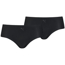PUMA Damen Hipster, 2er Pack - Unterhose, nahtlos, Mikrofaser, einfarbig Schwarz XL