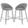 WAHSON OFFICE CHAIRS 2er Set Barhocker Aus Stoff Barstuhl Mit Lehne Tresenhocker Mit Metallbeine Küche, Grau