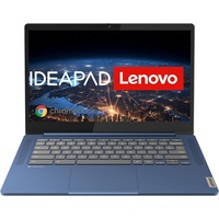 Lenovo IdeaPad Slim, 14" Full HD Display, MediaTek Kompanio 520, 4GB RAM Chromebook (MediaTek Helio, 64 GB SSD, Laptop Computer Notebook 14 Zoll Chromebook Lenovo PC) blau