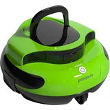 POOLPURE 2026 Akku Poolroboter: Kabelloser Poolsauger mit 100 Min. Laufzeit, Automatischer Poolreiniger für Flache Aufstellbecken bis 90m2, IPX8, Dual-Motor & Abnehmbare Lenkrollen,grün