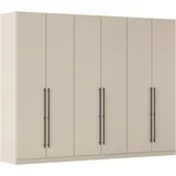 Kleiderschrank RAUCH "Drehtürenschrank Schrank Garderobe Wäscheschrank Schlafzimmer AVOLA", beige (beige (champagner)), B:271cm H:229cm T:54cm, Holzwerkstoff, Schränke, Kleiderschrank, mit hochwertigen Stangengriffen in Schwarz aus Metall MADE IN GERMANY, Topseller