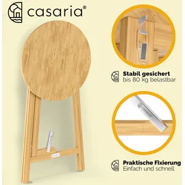 CASARIA Stehtisch Ø 78 x 111 cm natur klappbar