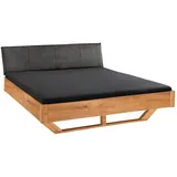 Linea Natura Balkenbett, Wildeiche, Holz, Wildeiche, massiv, 180x220 cm, in verschiedenen Größen erhältlich, Schlafzimmer, Betten, Doppelbetten