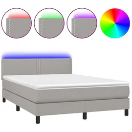 vidaXL Boxspringbett 140 x 200 cm Hellgrau