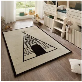 Natur Pur Teppich Natur Kids - Kinderteppich mit Tipidesign, Rechteckig, handgetuftet beige 140 cm x 200 cm