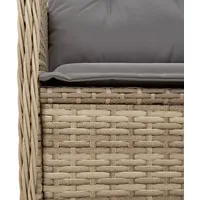 vidaXL 5-tlg. Garten-Lounge-Set mit Kissen Beige Poly Rattan