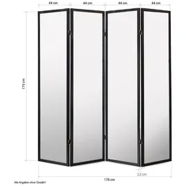 Homestyle4u Paravent Schwarz 176x175 | Gr.: onesize