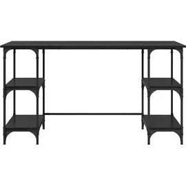 vidaXL Schreibtisch mit Regal Schwarz Eichen-Optik 140 x 50 x 75 cm