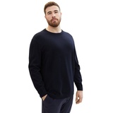 TOM TAILOR Rundhalspullover, Gr. XXXL, knitted navy melange, , 31292816-XXXL