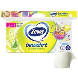 Zewa Toilettenpapier bewährt Kamille 3-lagig 8 Rollen