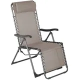 Mobili Rebecca Liegestuhl Zero Gravity 113 x 66 x 104 cm Beige/Dunkelgrau