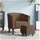 vidaXL Clubsessel mit Fußhocker Polyester 58,9 x 54,1 x 72,3 cm Braun gepolstert