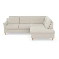 sit&more Ecksofa »Farö L-Form«, inklusive Federkern, wahlweise mit Bettfunktion und Bettkasten, beige