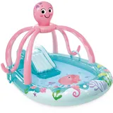 INTEX Friendly Octopus Aufblasbarer Kiddie Pool: aufblasbarer Kinderpool mit Wassersprüher und Rutsche – Splash Pad – 233,7 x 182,9 x 149,9 cm – ab 3 Jahren