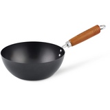 Ken Hom Mini-Wok 20 cm, Antihaftbeschichtet, klassisch, nicht induktionsgeeignet/Holzgriff/Pfanne mit flachem Boden, nicht spülmaschinenfest, KH320001