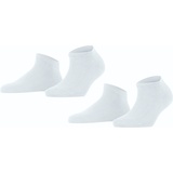 Falke Damen Socken, 2er Pack, - Happy Sneakersocken, einfarbig Weiß 39-42